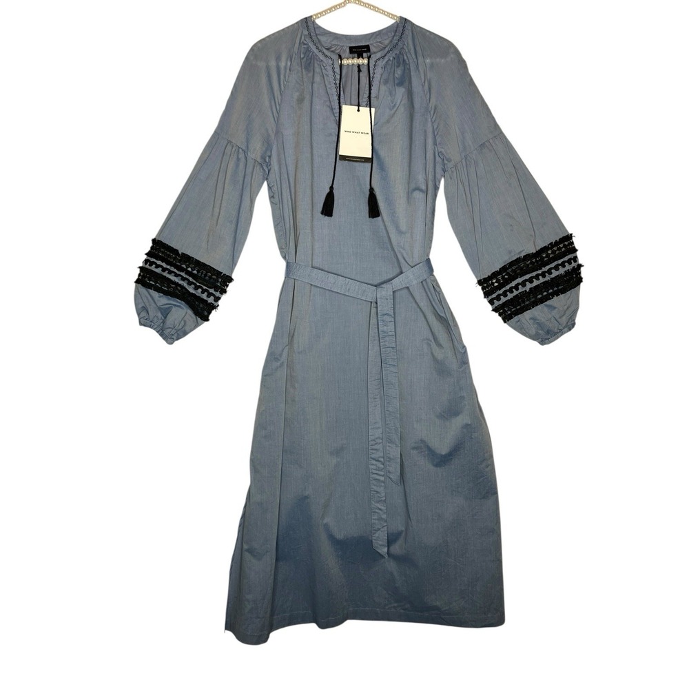 Who What Wear Dress Women's Small Midi Peasant Boho Romantic Cottagecore NWT - Picture 2 of 11